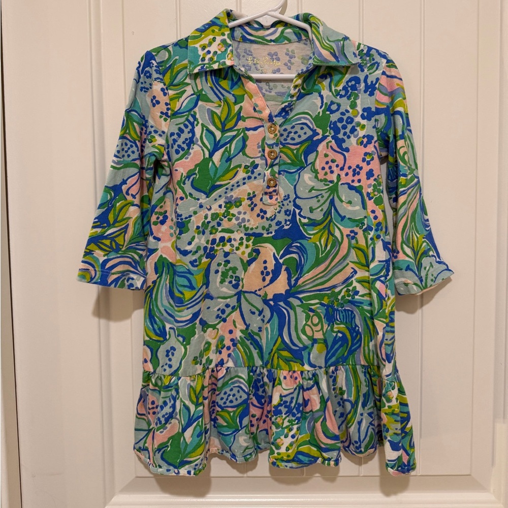 Lilly Pulitzer Kids Dress in Pink, Blue, and Green Print
